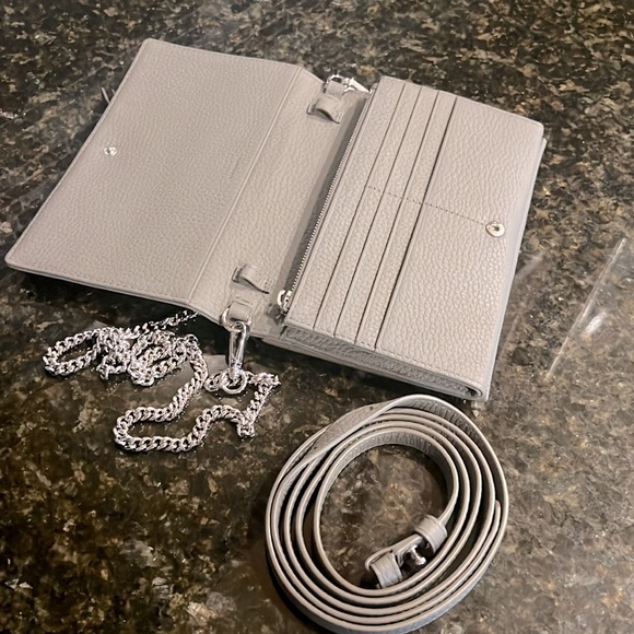 AllSaints Fetch Leather Chain Crossbody Bag - Picture 14 of 17